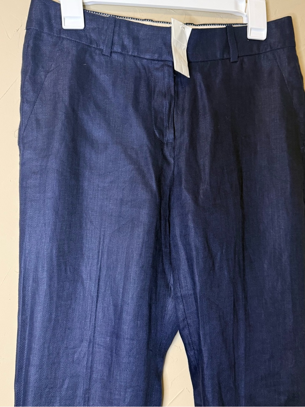 J Crew Bristol Slim 100% linen trouser Straight leg Pants Size 2 NAVY $128 NWOT - Picture 7 of 15